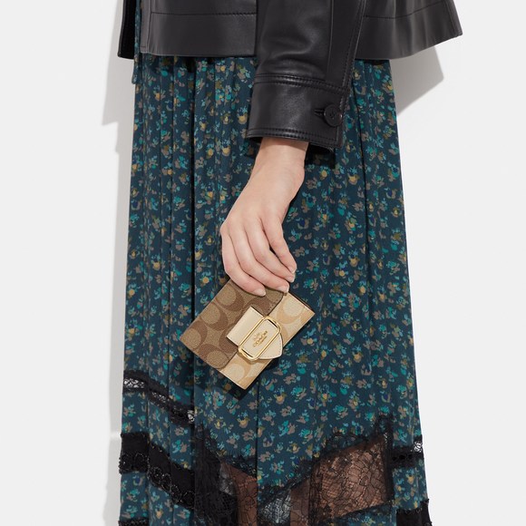 NWT Coach Outlet Small Morgan Wallet In Blocked Signature Canvas - Picture 5 of 5